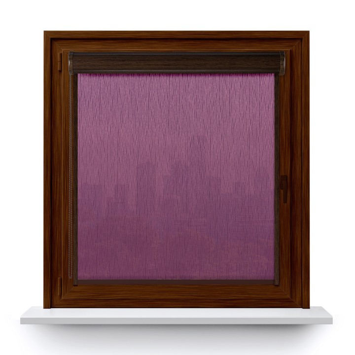 Roleta w kasecie PCV Gładka Przyciemniająca Bambus z prowadnicą Fioletowa 330