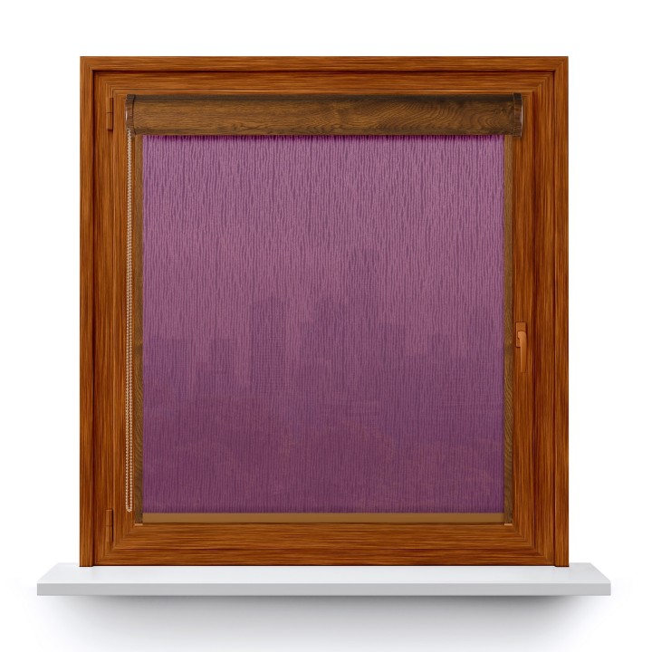 Roleta w kasecie PCV Gładka Przyciemniająca Bambus z prowadnicą Fioletowa 330