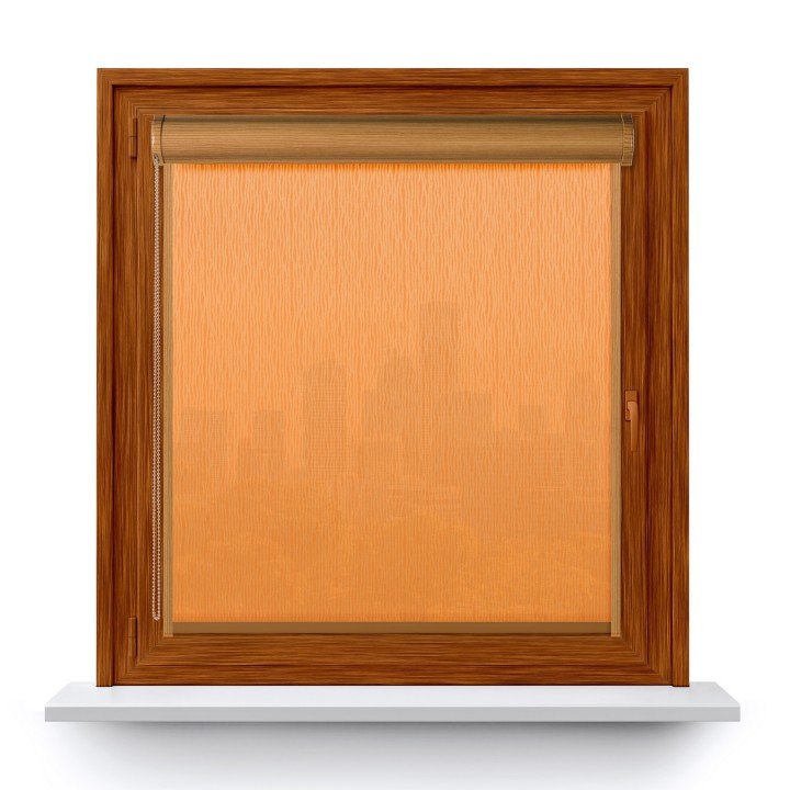 Roleta w kasecie PCV Gładka Przyciemniająca Bambus z prowadnicą Pomarańczowa 327