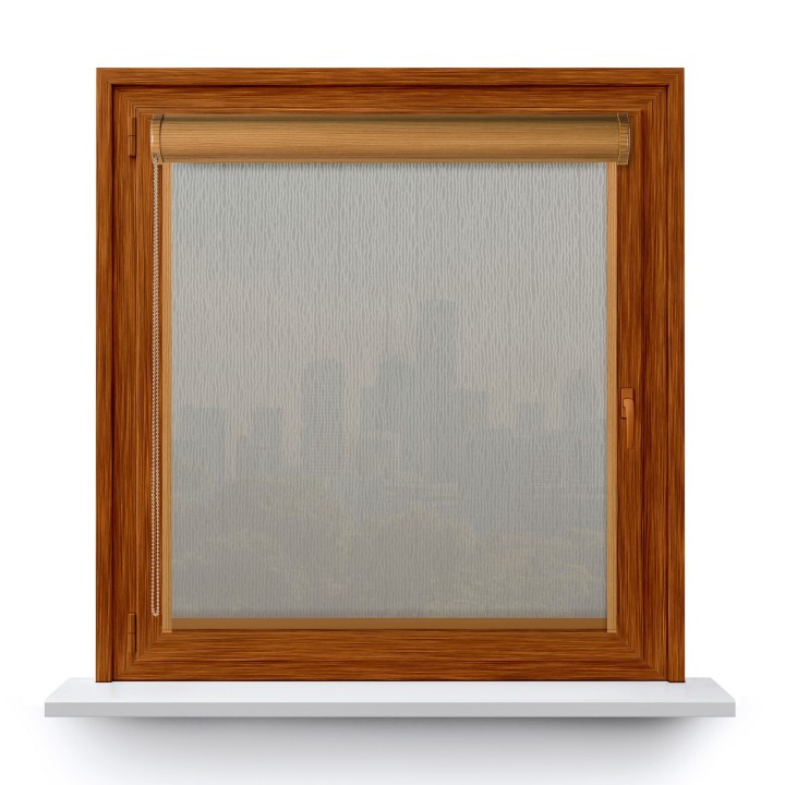 Roleta w kasecie PCV Gładka Przyciemniająca Bambus z prowadnicą Szara 328