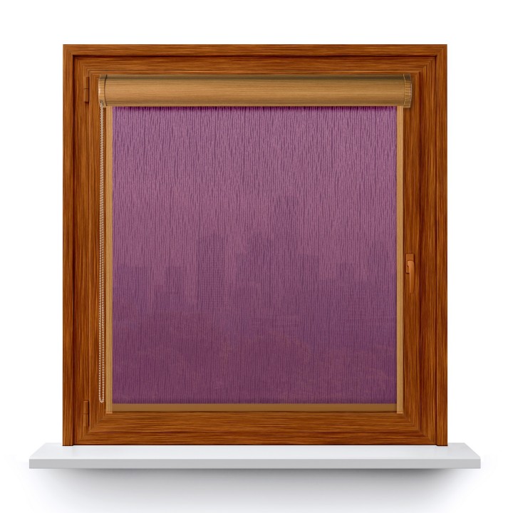 Roleta w kasecie PCV Gładka Przyciemniająca Bambus z prowadnicą Fioletowa 330