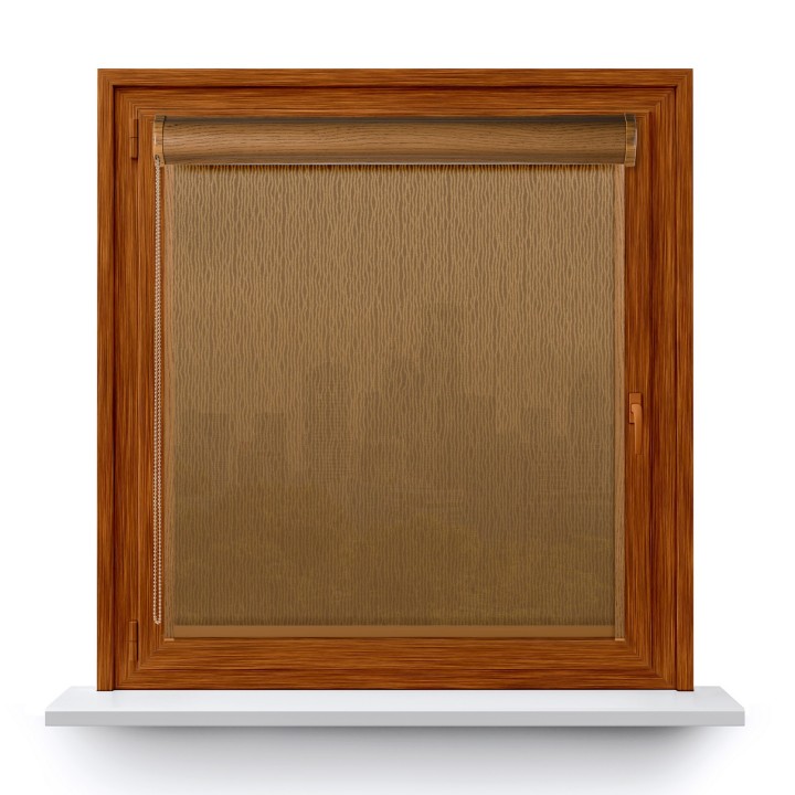 Roleta w kasecie PCV Gładka Przyciemniająca Bambus z prowadnicą Brązowa 323