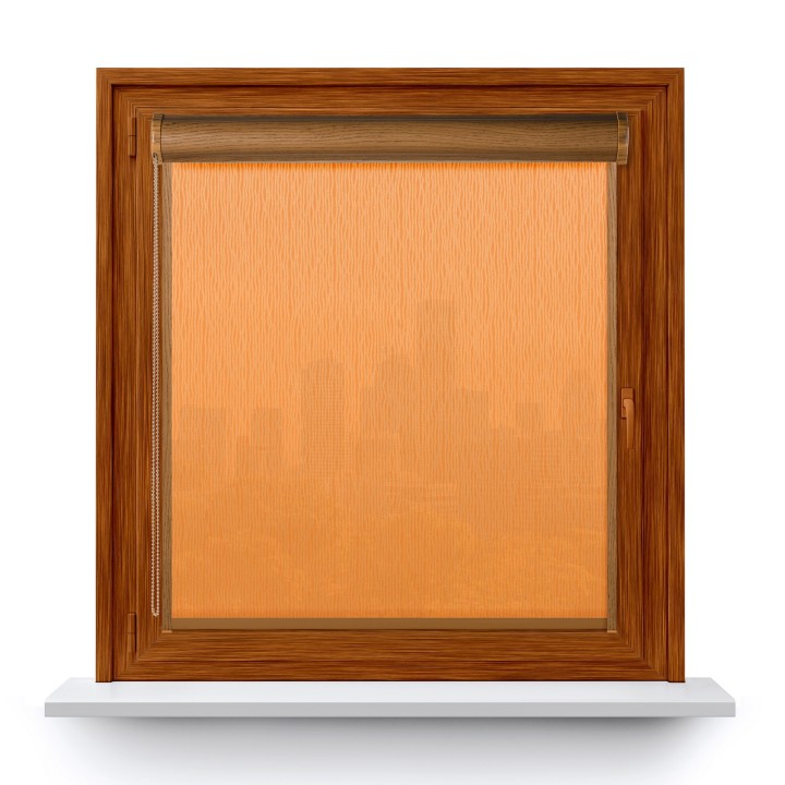 Roleta w kasecie PCV Gładka Przyciemniająca Bambus z prowadnicą Pomarańczowa 327