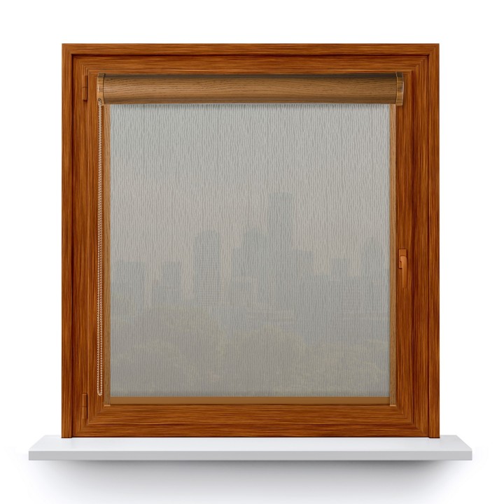 Roleta w kasecie PCV Gładka Przyciemniająca Bambus z prowadnicą Szara 328