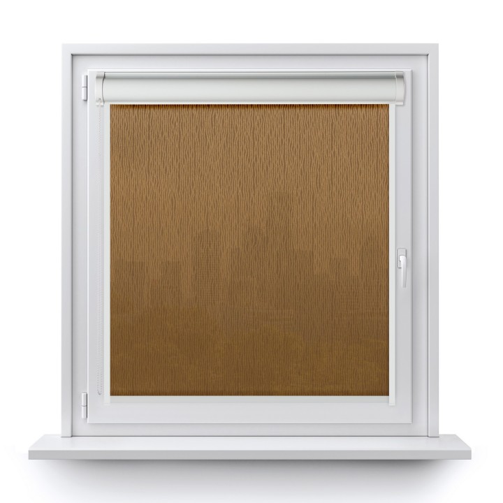 Roleta w kasecie PCV Gładka Przyciemniająca Bambus z prowadnicą Brązowa 323