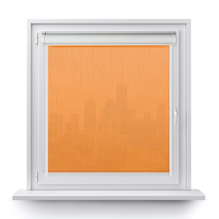 Roleta w kasecie PCV Gładka Przyciemniająca Bambus z prowadnicą Pomarańczowa 327