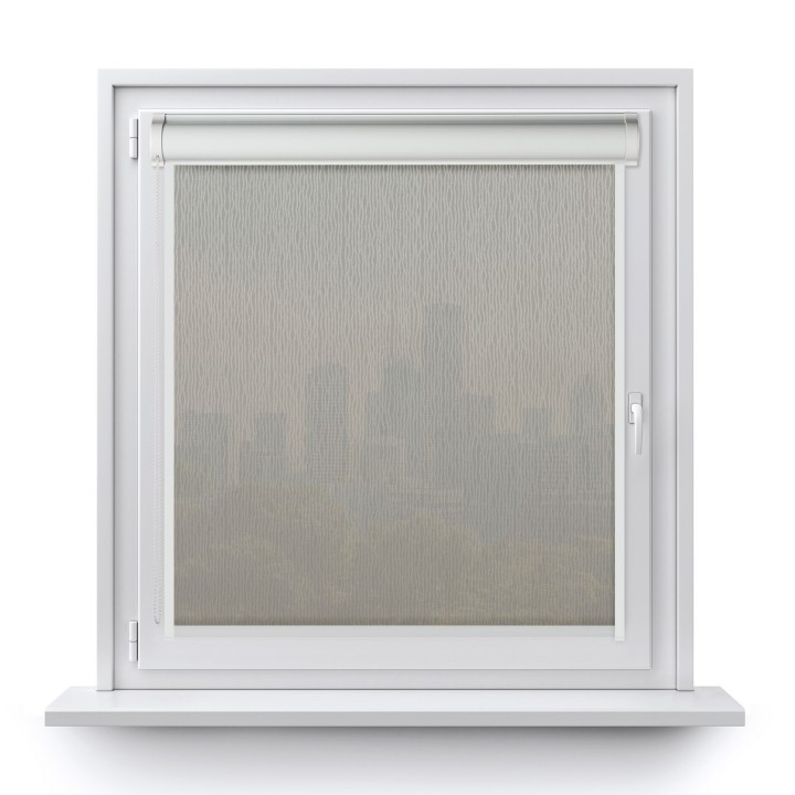 Roleta w kasecie PCV Gładka Przyciemniająca Bambus z prowadnicą Szara 328