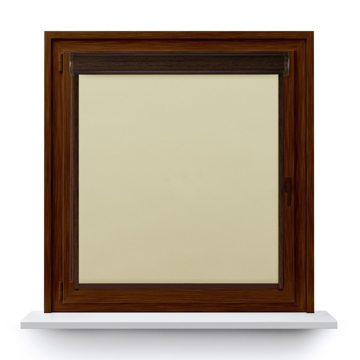 Roleta w kasecie PCV Gładka Zaciemniająca Termo Zaciemniająca z prowadnicą Kremowa 56