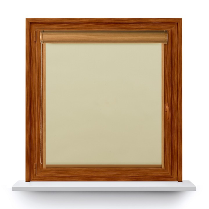 Roleta w kasecie PCV Gładka Zaciemniająca Termo Zaciemniająca z prowadnicą Kremowa 56