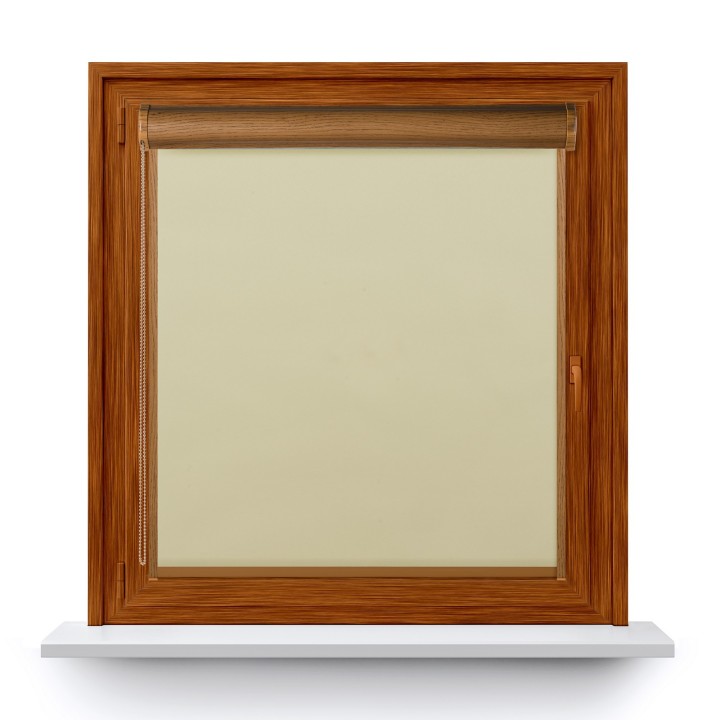 Roleta w kasecie PCV Gładka Zaciemniająca Termo Zaciemniająca z prowadnicą Kremowa 56