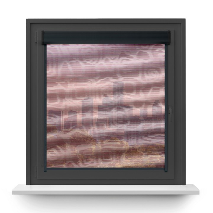 Roleta w kasecie PCV Gładka Przyciemniająca Borneo z prowadnicą Bordowa 106