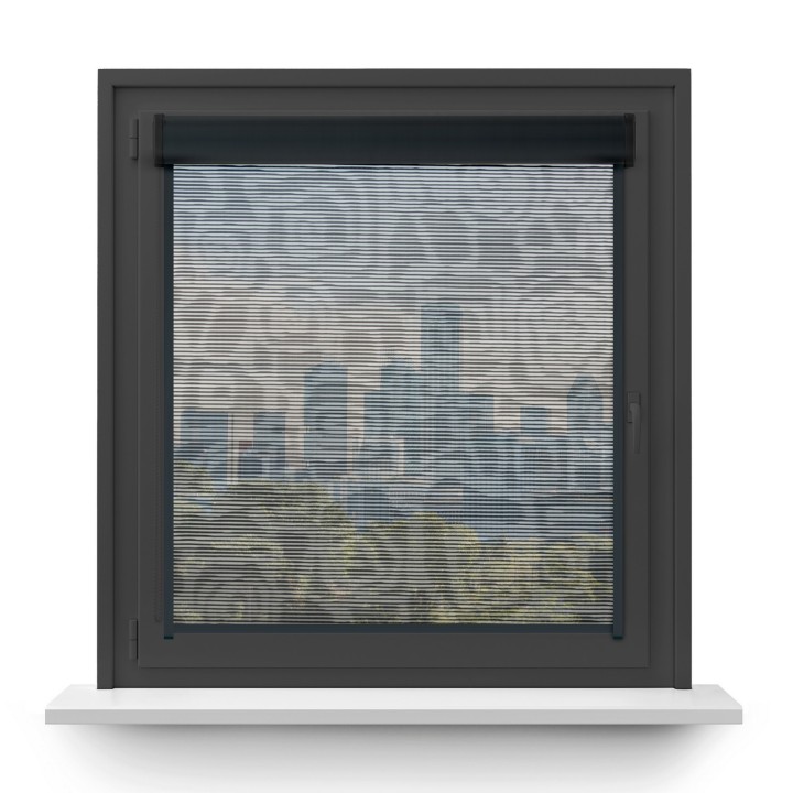 Roleta w kasecie PCV Gładka Przyciemniająca Borneo z prowadnicą Czarna 107