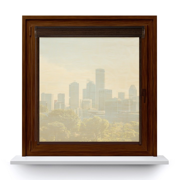 Roleta w kasecie PCV Gładka Przyciemniająca Borneo z prowadnicą Beżowa 102