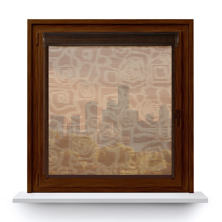 Roleta w kasecie PCV Gładka Przyciemniająca Borneo z prowadnicą Brązowa 104