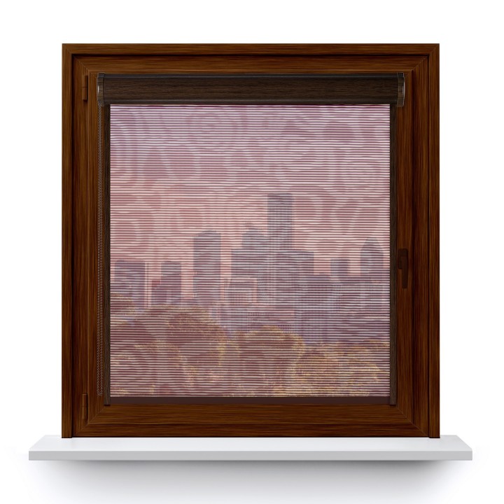 Roleta w kasecie PCV Gładka Przyciemniająca Borneo z prowadnicą Bordowa 106
