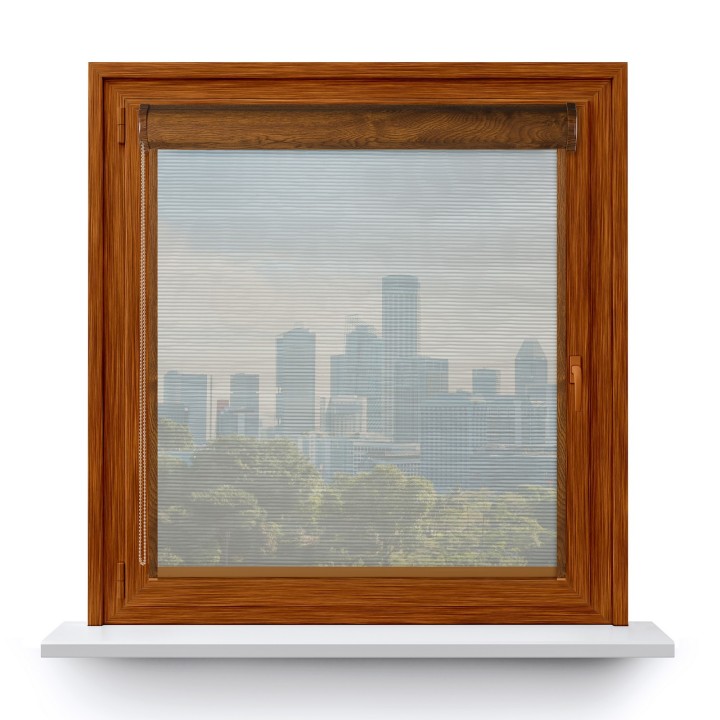 Roleta w kasecie PCV Gładka Przyciemniająca Borneo z prowadnicą Szara 103