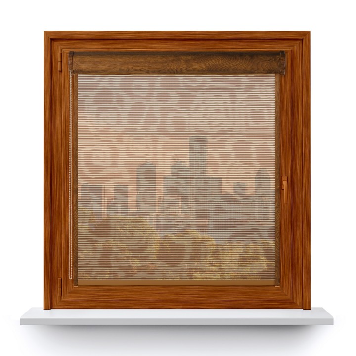 Roleta w kasecie PCV Gładka Przyciemniająca Borneo z prowadnicą Brązowa 104