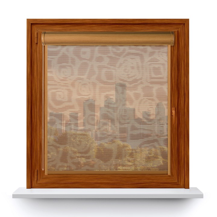 Roleta w kasecie PCV Gładka Przyciemniająca Borneo z prowadnicą Brązowa 104