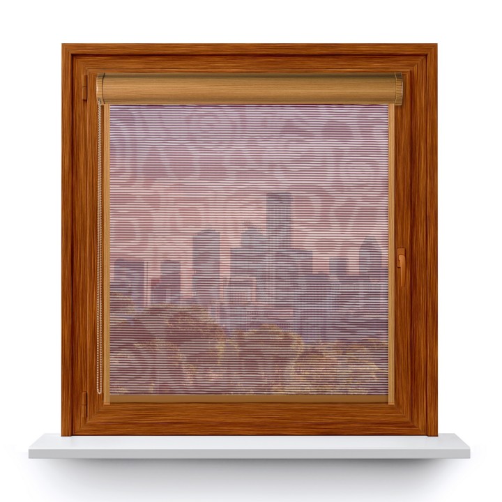 Roleta w kasecie PCV Gładka Przyciemniająca Borneo z prowadnicą Bordowa 106