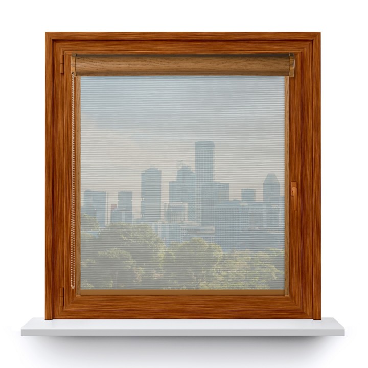 Roleta w kasecie PCV Gładka Przyciemniająca Borneo z prowadnicą Szara 103