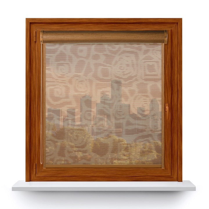 Roleta w kasecie PCV Gładka Przyciemniająca Borneo z prowadnicą Brązowa 104