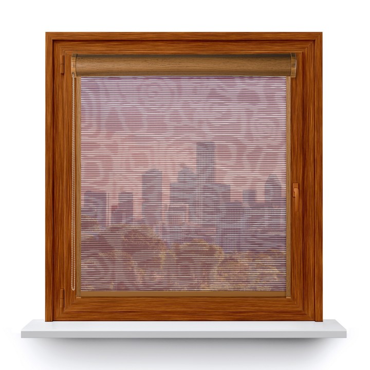 Roleta w kasecie PCV Gładka Przyciemniająca Borneo z prowadnicą Bordowa 106