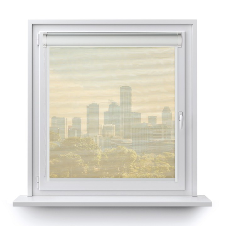 Roleta w kasecie PCV Gładka Przyciemniająca Borneo z prowadnicą Beżowa 102