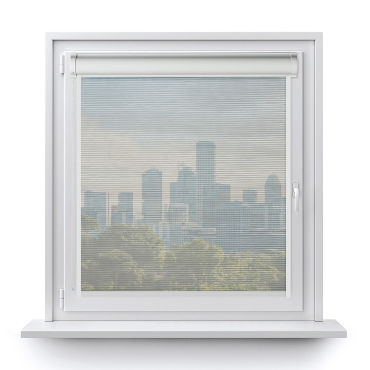 Roleta w kasecie PCV Gładka Przyciemniająca Borneo z prowadnicą Szara 103