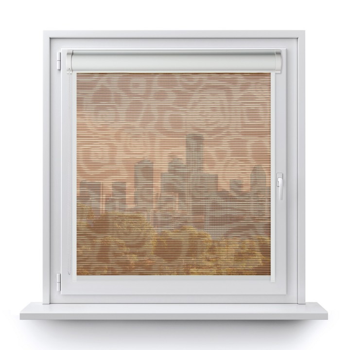 Roleta w kasecie PCV Gładka Przyciemniająca Borneo z prowadnicą Brązowa 104