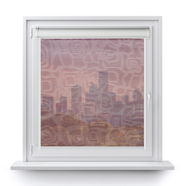 Roleta w kasecie PCV Gładka Przyciemniająca Borneo z prowadnicą Bordowa 106