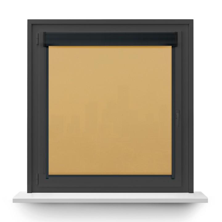 Roleta w kasecie PCV Gładka Przyciemniająca Eden z prowadnicą Beżowa 129