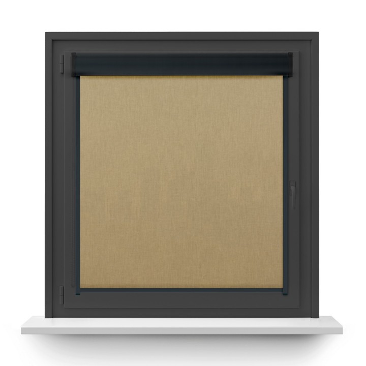 Roleta w kasecie PCV Gładka Przyciemniająca Eden z prowadnicą Ciemnobeżowa 131