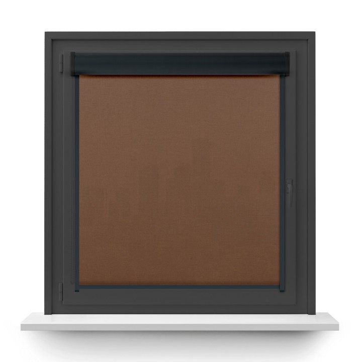 Roleta w kasecie PCV Gładka Przyciemniająca Eden z prowadnicą Brazowy 132