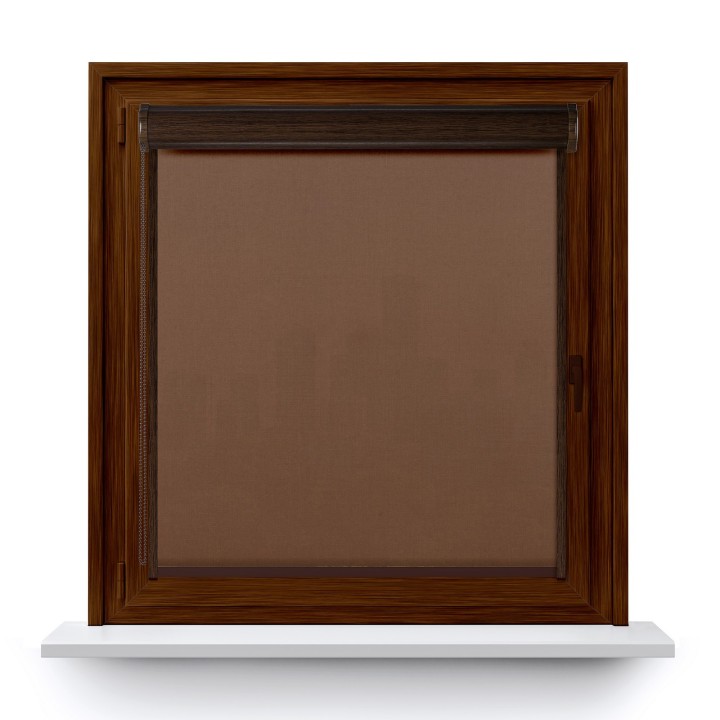 Roleta w kasecie PCV Gładka Przyciemniająca Eden z prowadnicą Brazowy 132