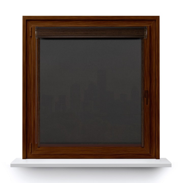 Roleta w kasecie PCV Gładka Przyciemniająca Eden z prowadnicą Ciemnoszara 136