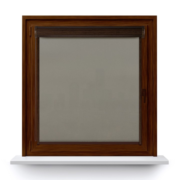 Roleta w kasecie PCV Gładka Przyciemniająca Eden z prowadnicą Jasnoszara 138