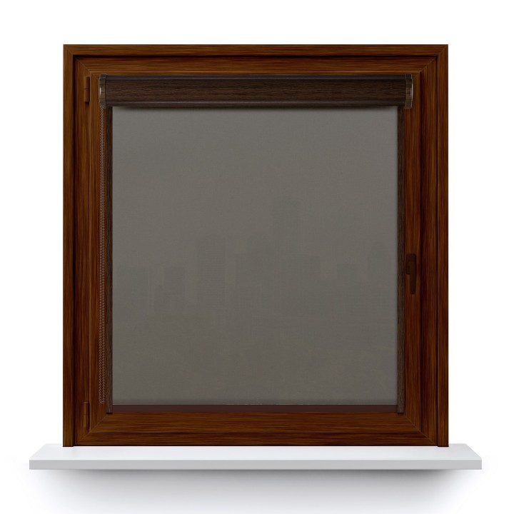 Roleta w kasecie PCV Gładka Przyciemniająca Eden z prowadnicą Szara 139