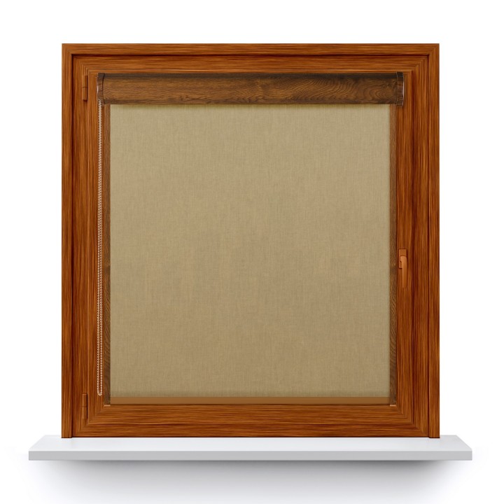 Roleta w kasecie PCV Gładka Przyciemniająca Eden z prowadnicą Ciemnobeżowa 131