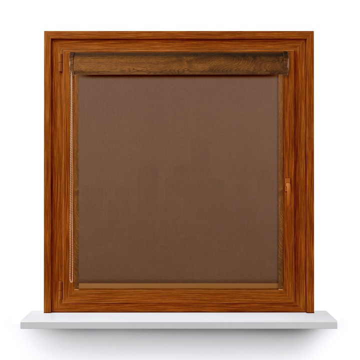 Roleta w kasecie PCV Gładka Przyciemniająca Eden z prowadnicą Brazowy 132