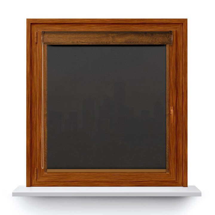 Roleta w kasecie PCV Gładka Przyciemniająca Eden z prowadnicą Ciemnoszara 136