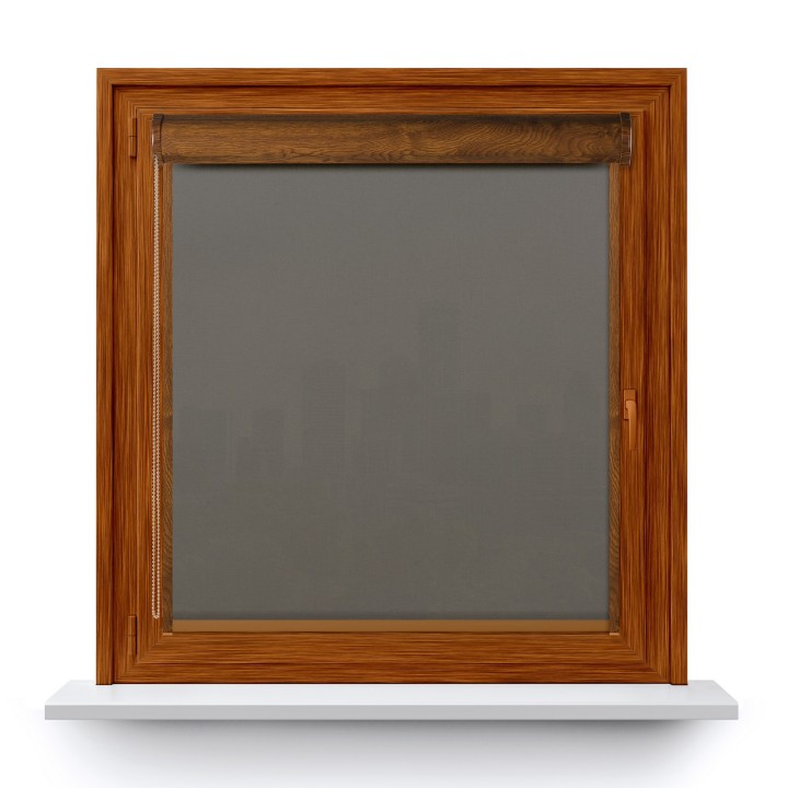 Roleta w kasecie PCV Gładka Przyciemniająca Eden z prowadnicą Szara 139