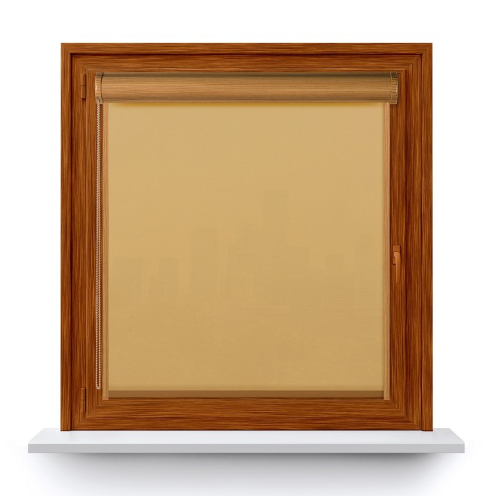 Roleta w kasecie PCV Gładka Przyciemniająca Eden z prowadnicą Beżowa 129