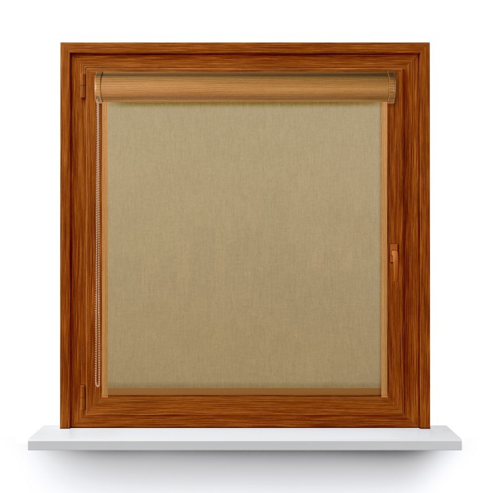 Roleta w kasecie PCV Gładka Przyciemniająca Eden z prowadnicą Ciemnobeżowa 131