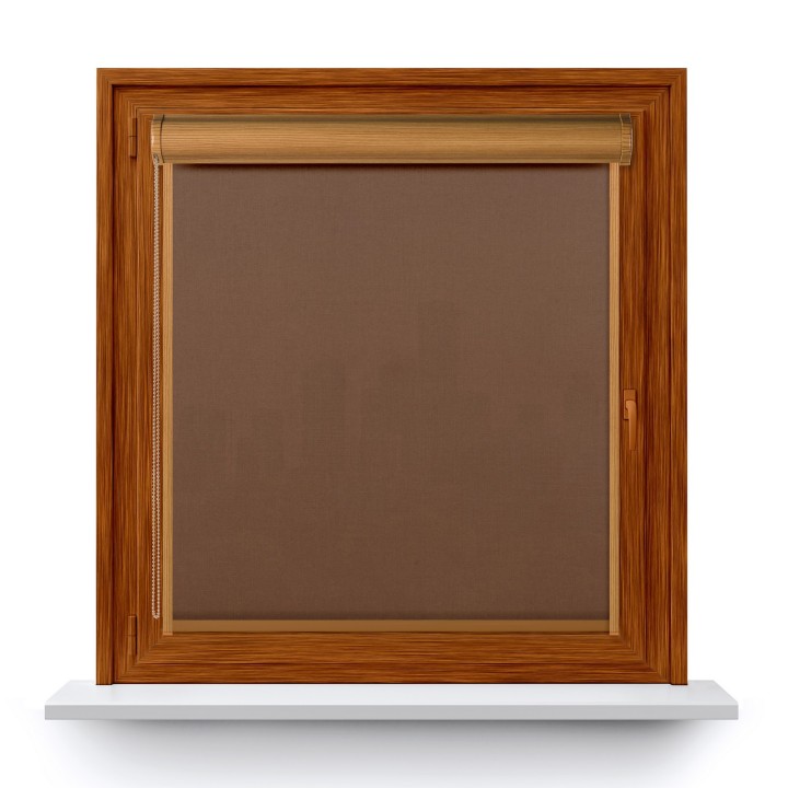 Roleta w kasecie PCV Gładka Przyciemniająca Eden z prowadnicą Brazowy 132