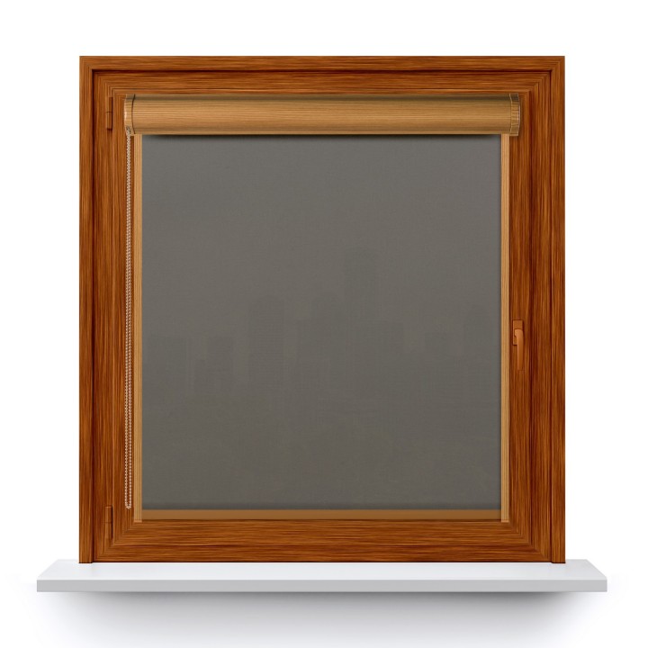 Roleta w kasecie PCV Gładka Przyciemniająca Eden z prowadnicą Szara 139