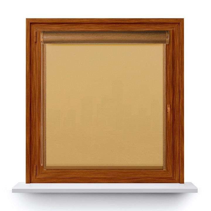 Roleta w kasecie PCV Gładka Przyciemniająca Eden z prowadnicą Beżowa 129