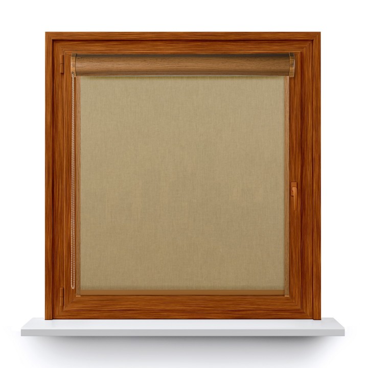 Roleta w kasecie PCV Gładka Przyciemniająca Eden z prowadnicą Ciemnobeżowa 131