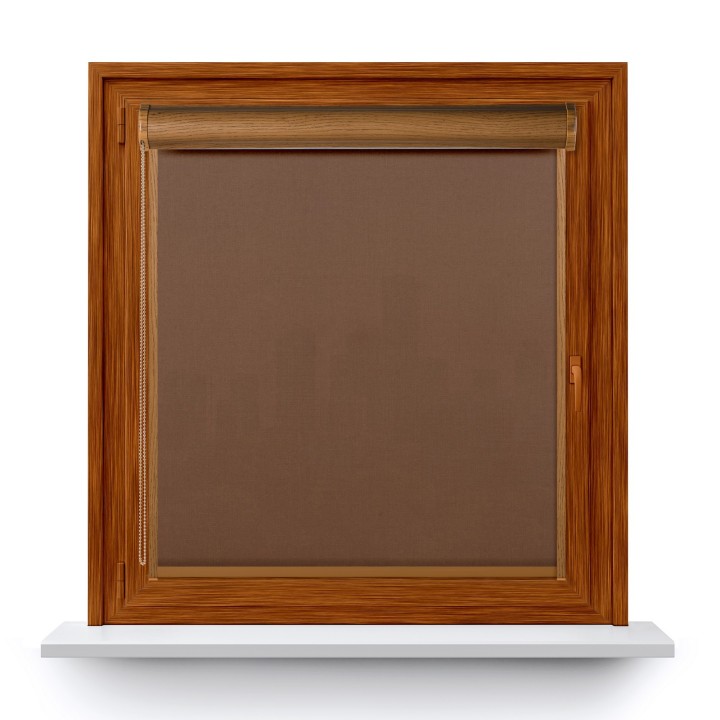 Roleta w kasecie PCV Gładka Przyciemniająca Eden z prowadnicą Brazowy 132