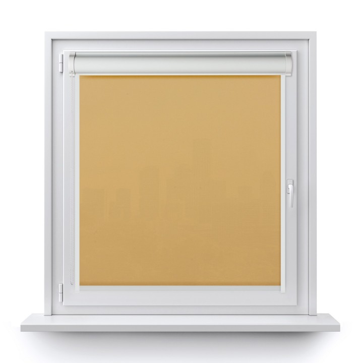 Roleta w kasecie PCV Gładka Przyciemniająca Eden z prowadnicą Beżowa 129