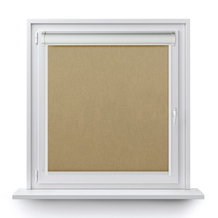 Roleta w kasecie PCV Gładka Przyciemniająca Eden z prowadnicą Ciemnobeżowa 131